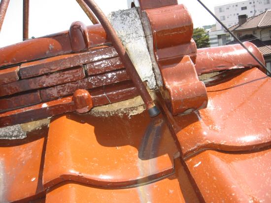 大棟の積み直し施工